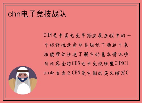 chn电子竞技战队
